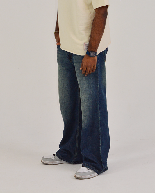 Green Tinted Wide Leg Jeans