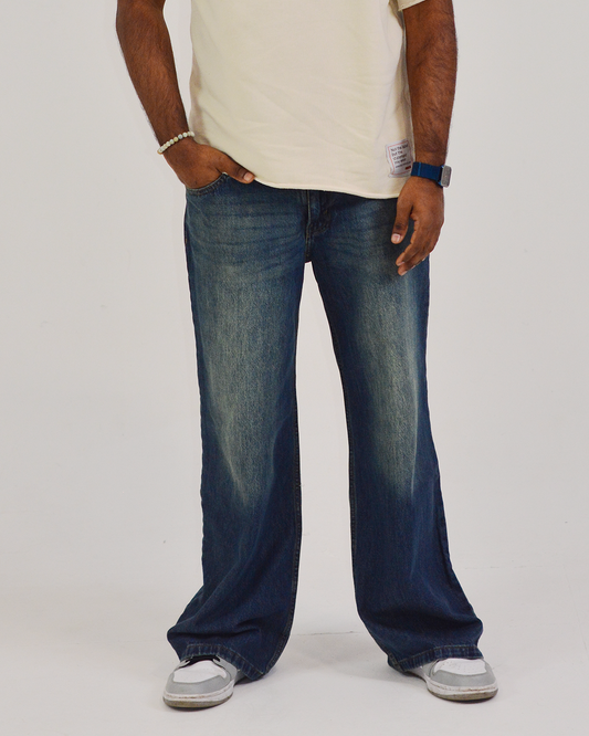 Green Tinted Wide Leg Jeans