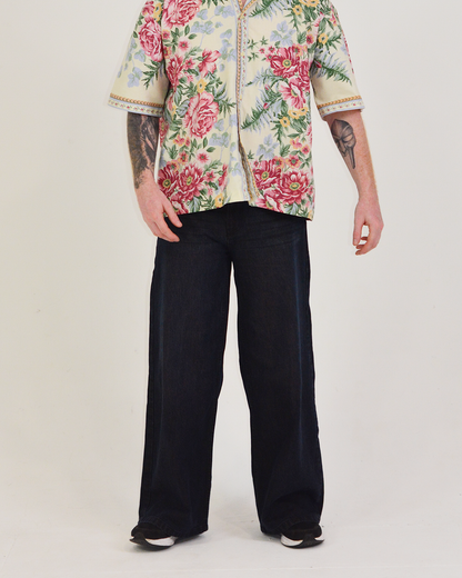 Charcoal Grey Denim Wide Leg Jeans