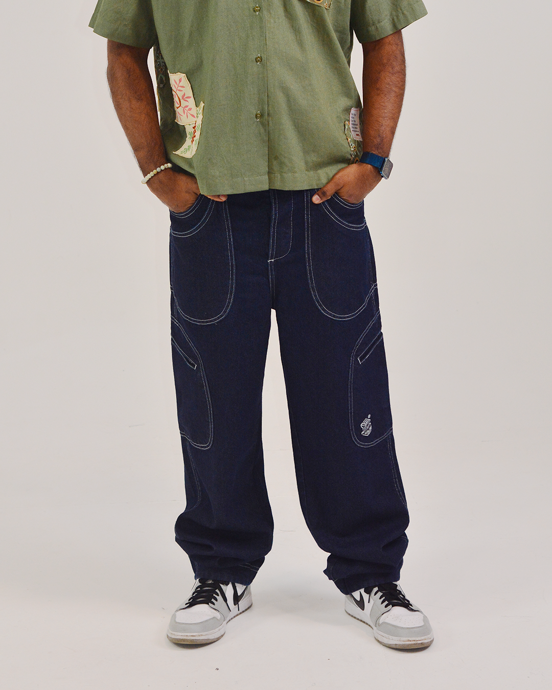 Indigo Denim Loose Straight Fit Jeans